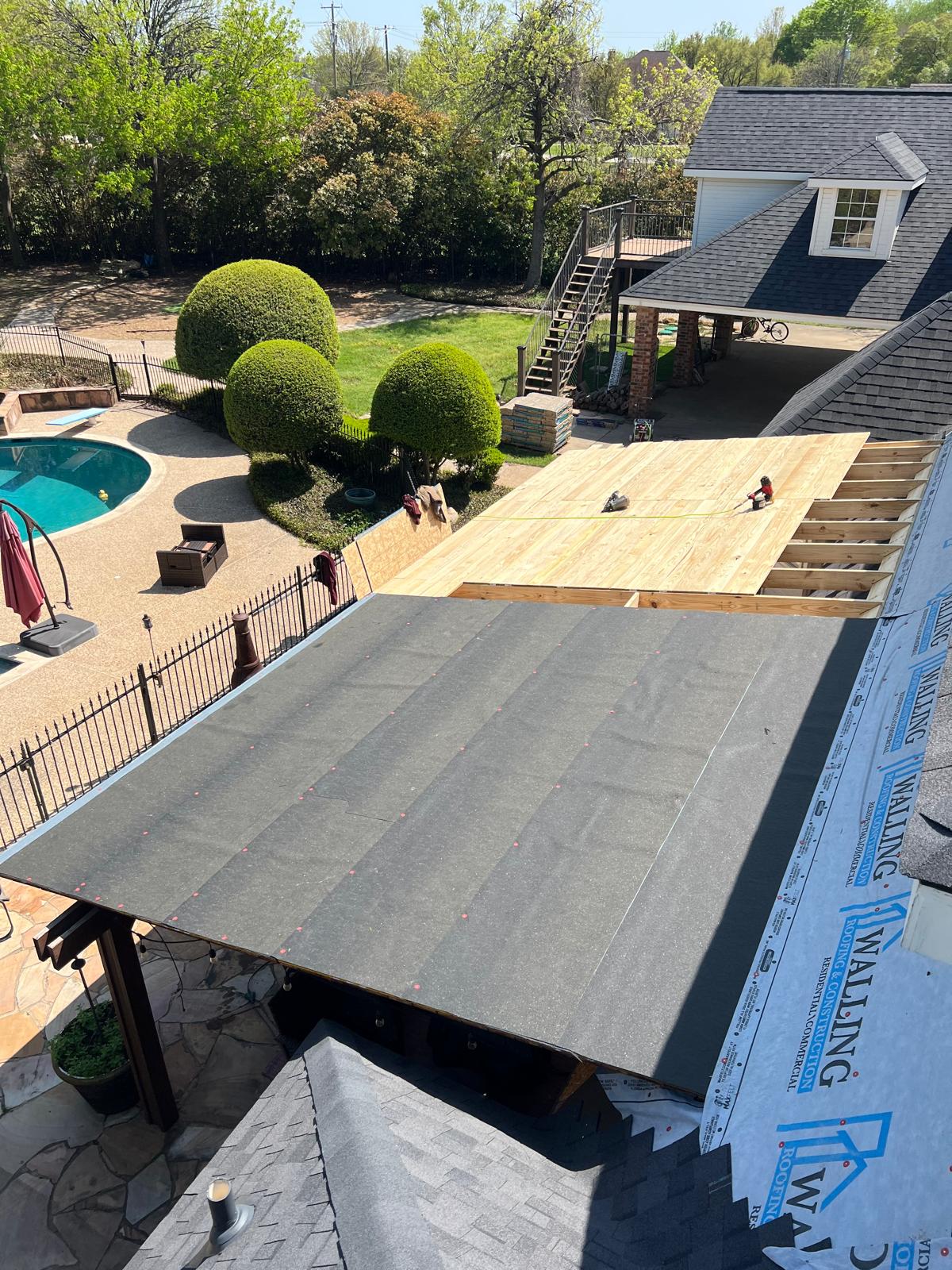 Completed patio cover roof 30